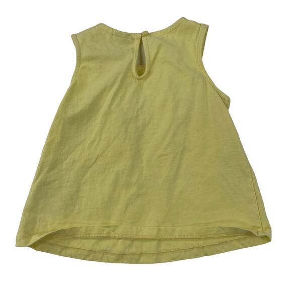 Janie and Jack Girls Yellow Organza Ruffle Trim Bow Detail Sleeveless Top 2T - Picture 2 of 4